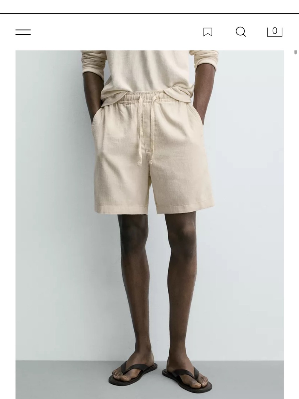 ZARA Men's Regular Fit Textured Shorts